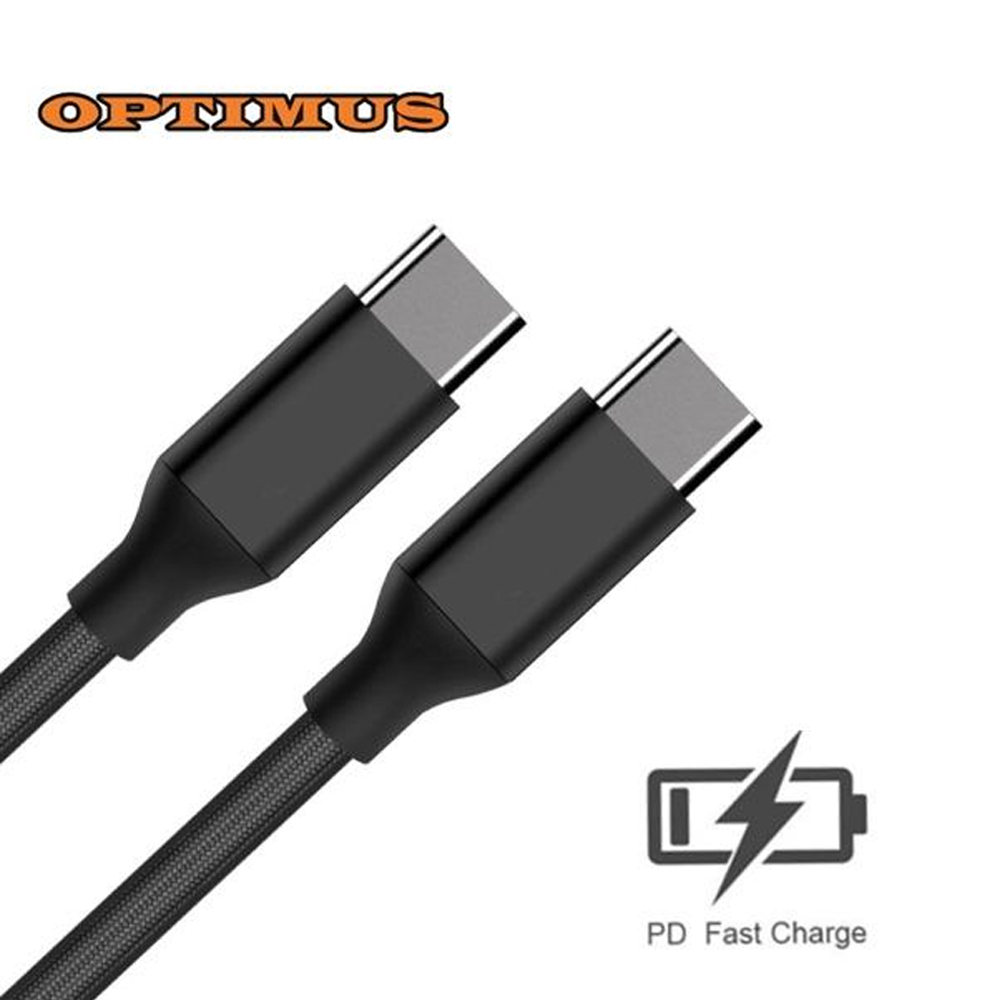Optimus USB C data kabel (1m, USB-C na USB-C 3.1 Gen 2, pleteni/najlon, crni)