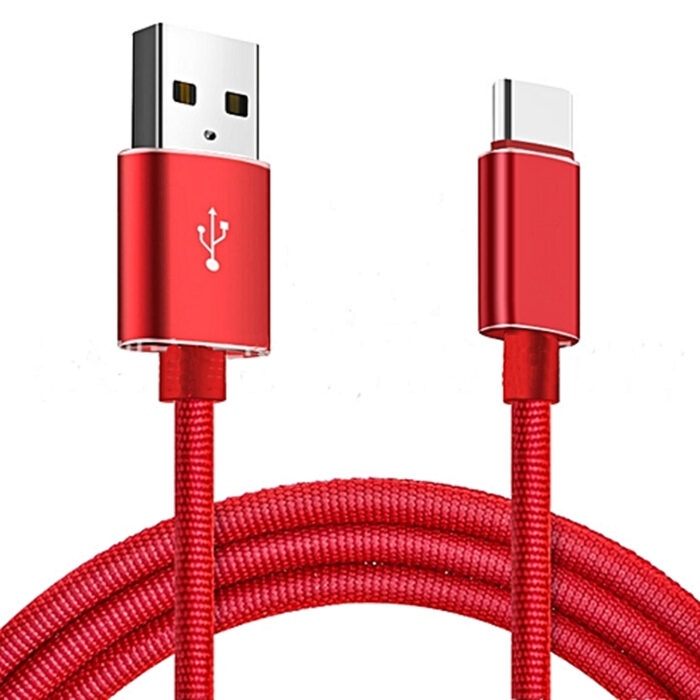 Optimus pleteni USB C kabel Nintendo Samsung crveni 2m