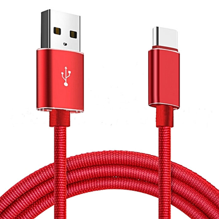 Optimus pleteni USB C kabel Samsung Huawei crveni