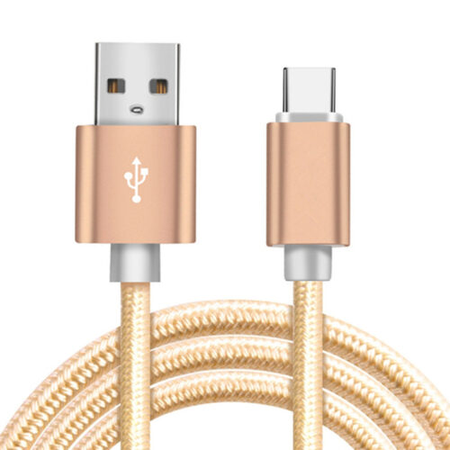 Optimus USB C data kabel (1m, USB-C na USB 2.0, pleteni/najlon, zlatni)