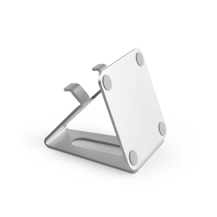 Aluminijski stolni drzac mobitel stalak 68x72x72mm srebreni