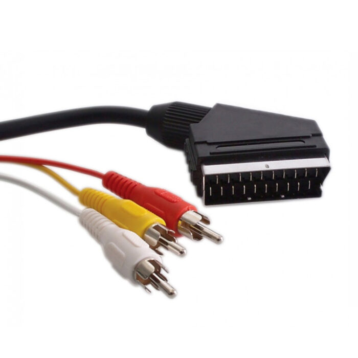 G bl audio i video kabel 2m scart na 3x rca crni