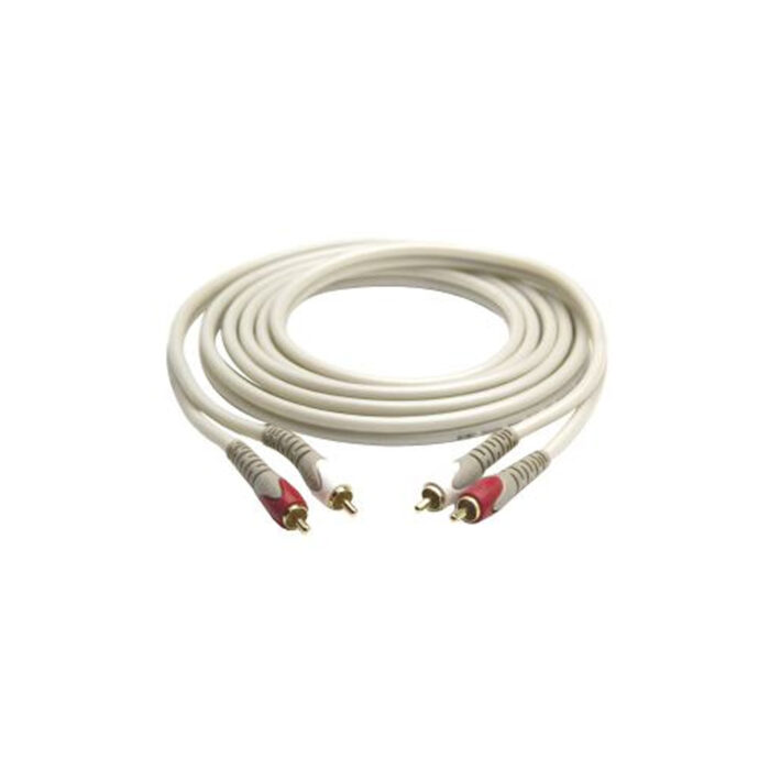 G bl audio kabel 5m 2x rca na 2x rca muski pozlaceni bijeli