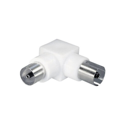 Gbl antenski konektor adapter 9 5mm muski na zenski 90 kutni bijeli