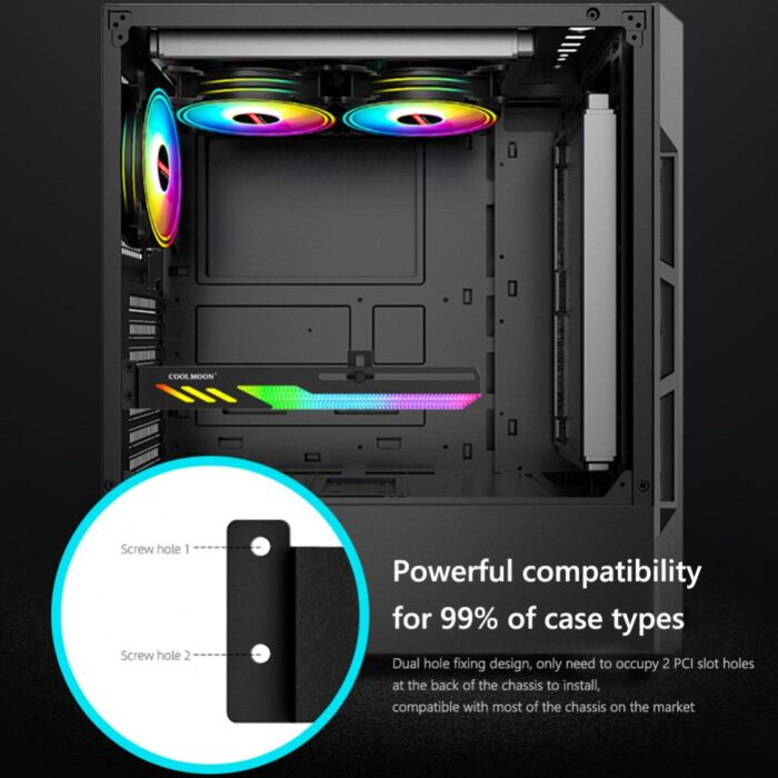 Nosac za graficku karticu argb coolmoon gt8 28cm bijeli crni