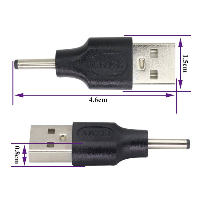 Optimus usb a na dc 3 0x1 1mm konverter kabel