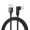 Optimus usb data kabel lightning 90 kutni na usb a 1m crni