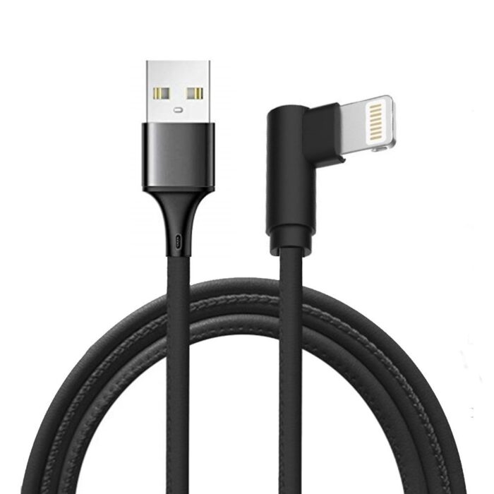 Optimus usb data kabel lightning 90 kutni na usb a 1m crni