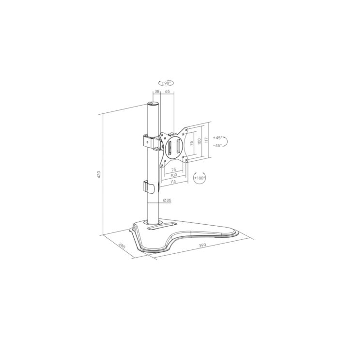 Sbox lcd f012 2 stalak za monitor 17 32 9kg vesa 100x100