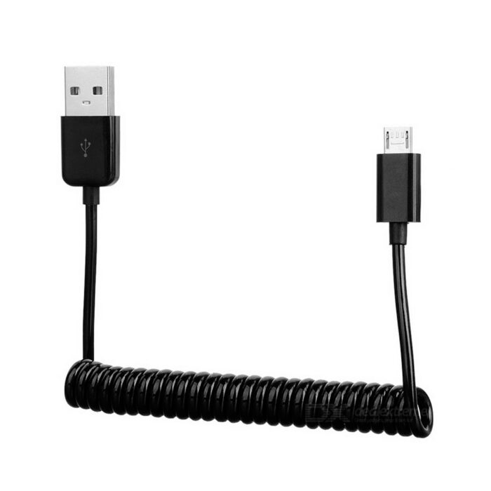 Usb data kabel micro usb na usb a 1m spiralni crni